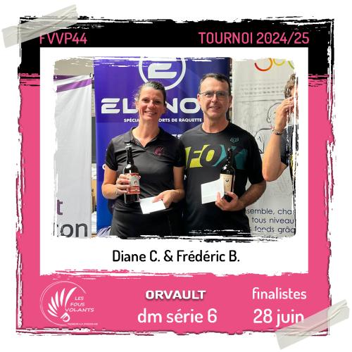 Les Fous Volants finalistes en double mixte série 6 à Orvault Challenge Tilagone